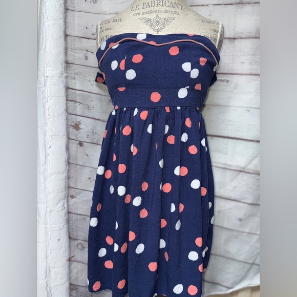 Xhilaration Dresses & Skirts - Xhilaration Navy Polka Dot Midi Dress